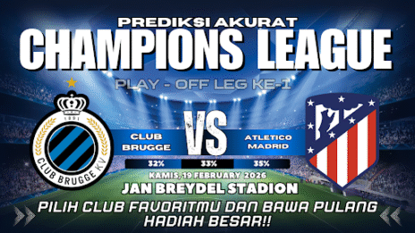 GARASISLOT Prediksi bola Club Brugge VS Atletico Madrid